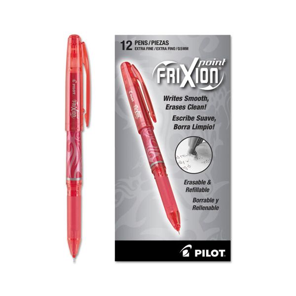 PIL31575 Pilot FriXion Point Erasable Gel Ink Stick Pen, Red Ink, .5mm, Dozen