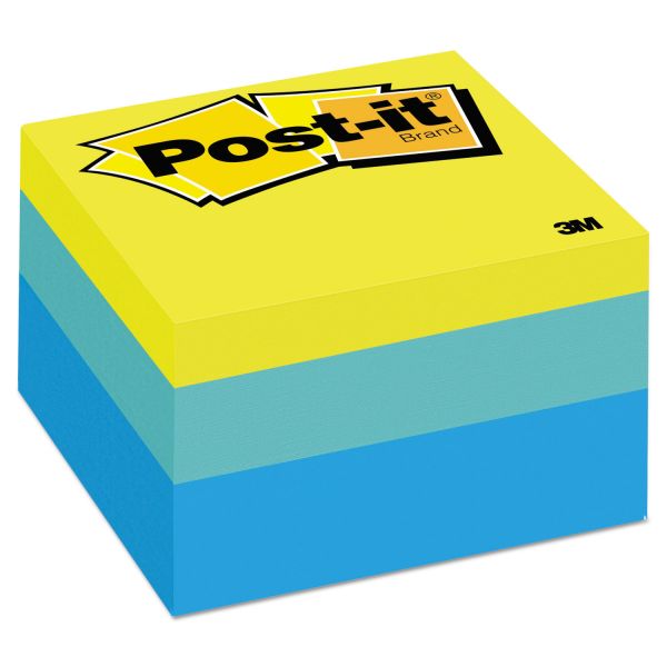 MMM2056RC Post-it Notes Original Cubes, 3 x 3, Blue Wave, 470-Sheet