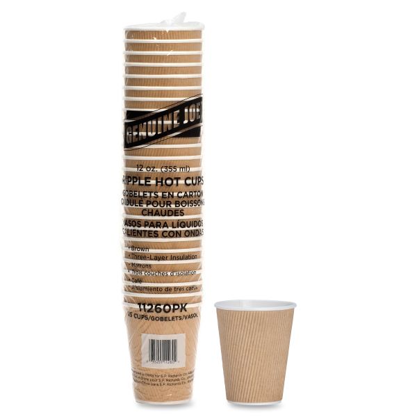 GJO11260PK Genuine Joe Ripple 12 oz Coffee Cups