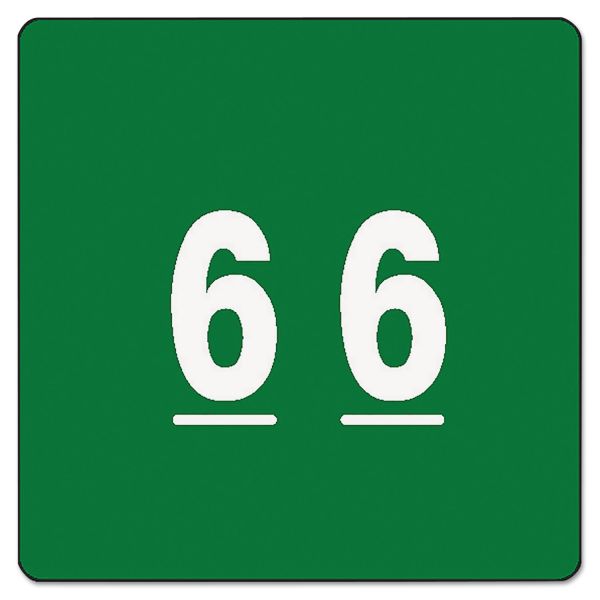 SMD67426 Smead Single Digit End Tab Labels, Number 6, Green, 250/Roll