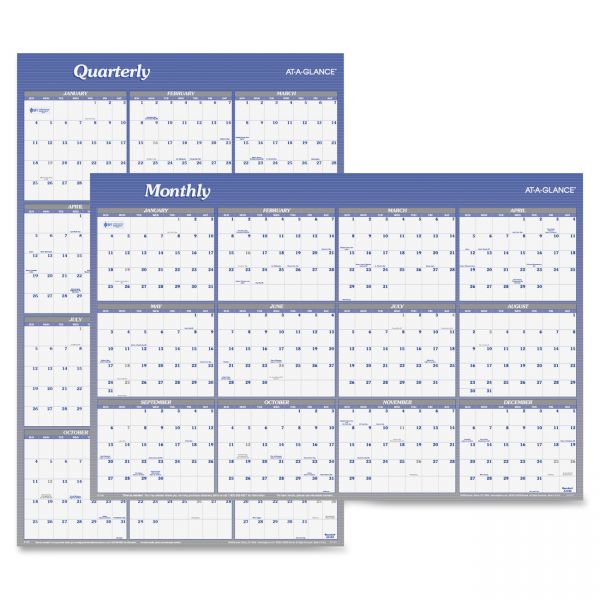 AAGA1152 AT-A-GLANCE Vertical/Horizontal Erasable Wall Planner, 32 x 48, 2018
