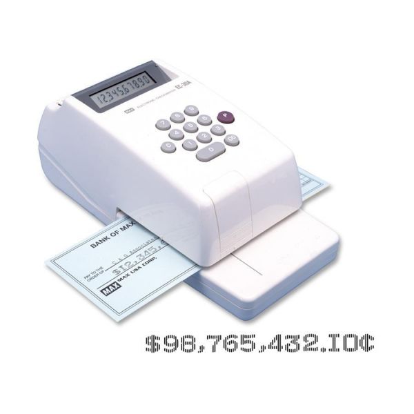 MXBEC30A Max Electronic Checkwriter, 10-Digit, 4-3/8 x 9-1/8 x 3-3/4