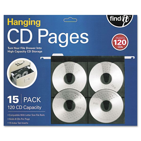 IDEFT07069 find It Hanging CD Pages, 15/Pack
