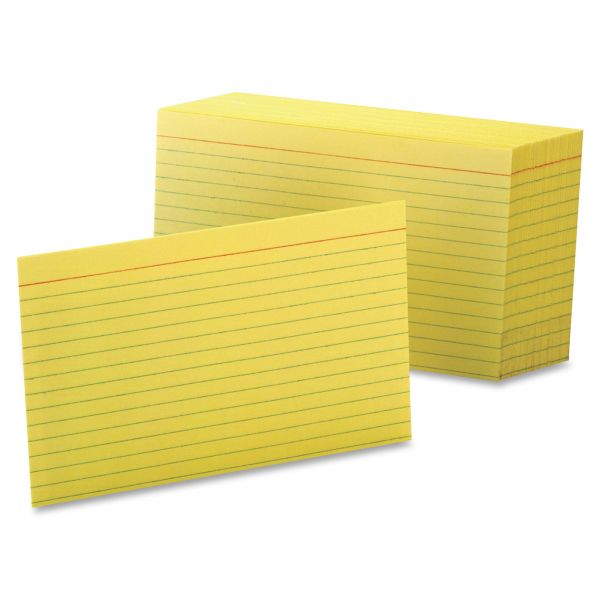 OXF7421CAN Oxford Ruled Index Cards, 4 x 6, Canary, 100/Pack