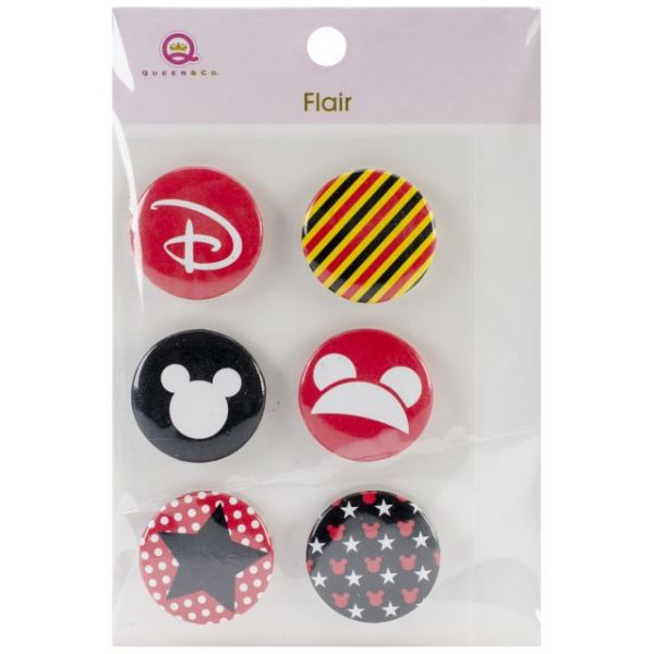 NOTM339338 Magic Flair Self-Adhesive Tin Badges 6/Pkg