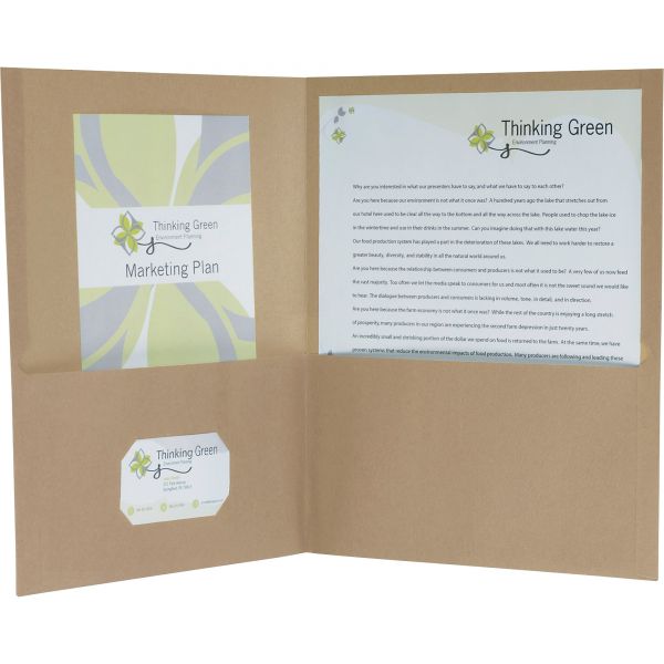 OXF78542 Oxford Earthwise by Oxford 100% Recycled Paper Twin-Pocket Portfolio, Natural