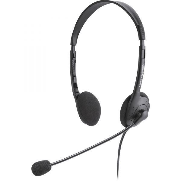 CCS15154 Compucessory Lightweight Stereo Headphones with Mic