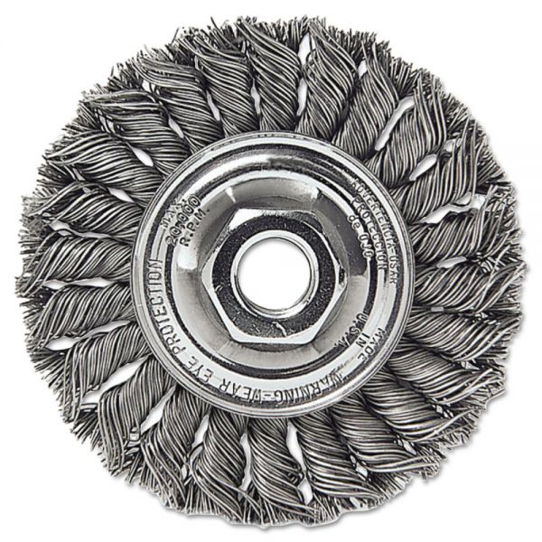 WEI13120 Weiler Dualife STA-4 Twist Knot Wire Wheel, 4" dia, .02 Wire