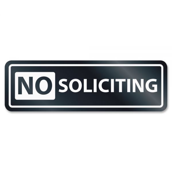 USS9435 HeadLine No Soliciting Window Sign