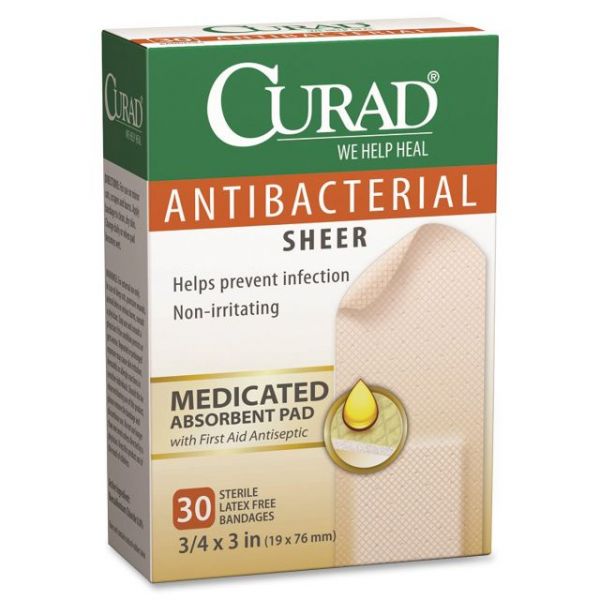 MIICUR022255 Curad Antibacterial Sheer Bandages