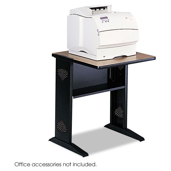 SAF1934 Safco Fax/Printer Stand w/Reversible Top, 23-1/2w x 28d x 30h, Medium Oak/Black