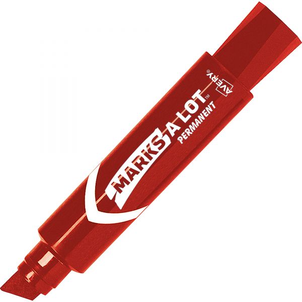 AVE24147 Avery MARK A LOT Jumbo Desk-Style Permanent Marker, Chisel Tip, Red