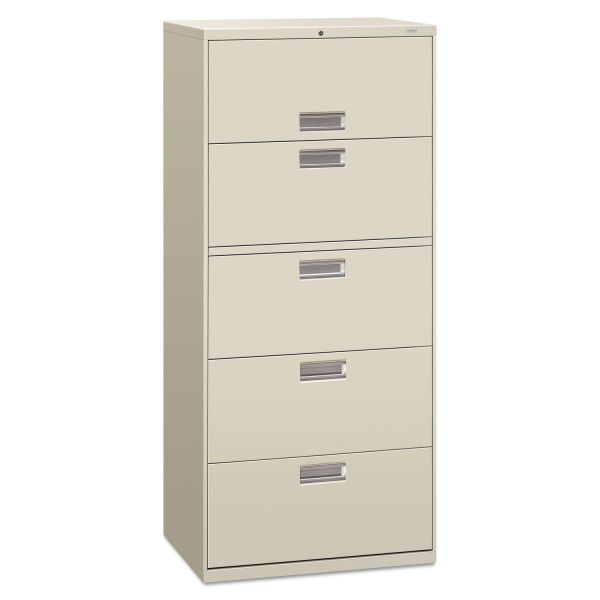 HON675LQ HON 600 Series Five-Drawer Lateral File, 30w x 19-1/4d, Light Gray