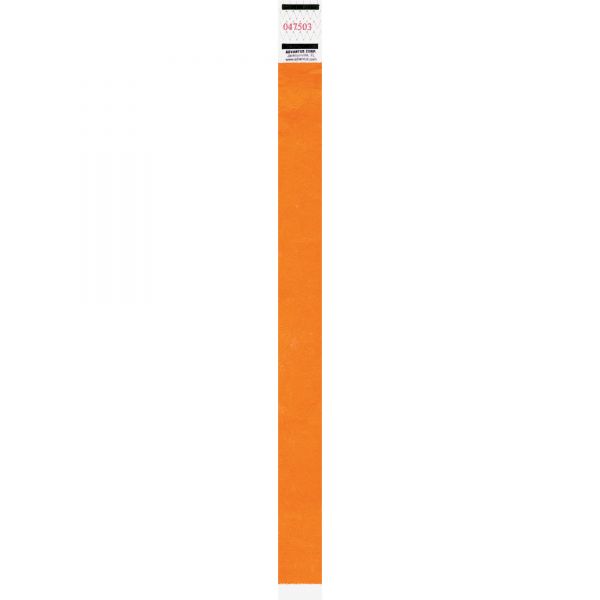 AVT91120 Advantus Crowd Management Wristband, Sequential Numbers, 9 3/4 x 3/4, Neon Orange, 500/PK
