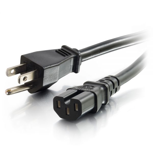 SYNX3927822 C2G 3ft 14AWG 125 Volt Power Cord (NEMA 5-15P to IEC C15)