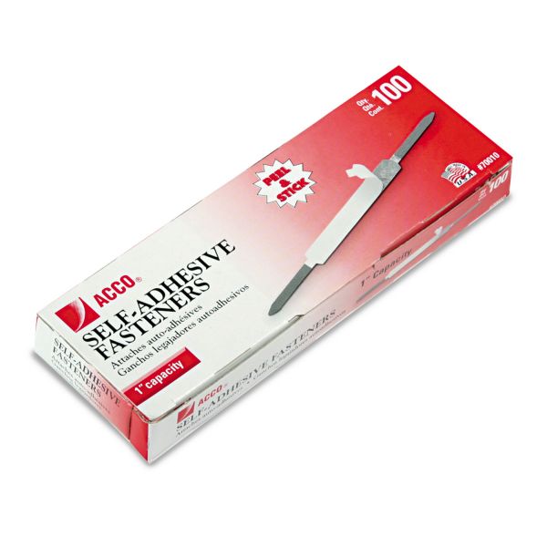 ACC70010 ACCO Self-Adhesive Paper File Fasteners, 1" Capacity, 2 3/4" Center, 100/Box