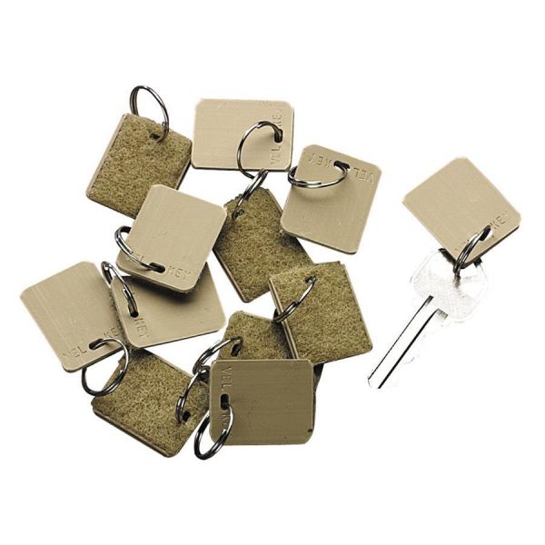 PMC04985 SecurIT Extra Blank Hook & Loop Tags, Security-Backed, 1 1/8 x 1, Beige, 12/Pack