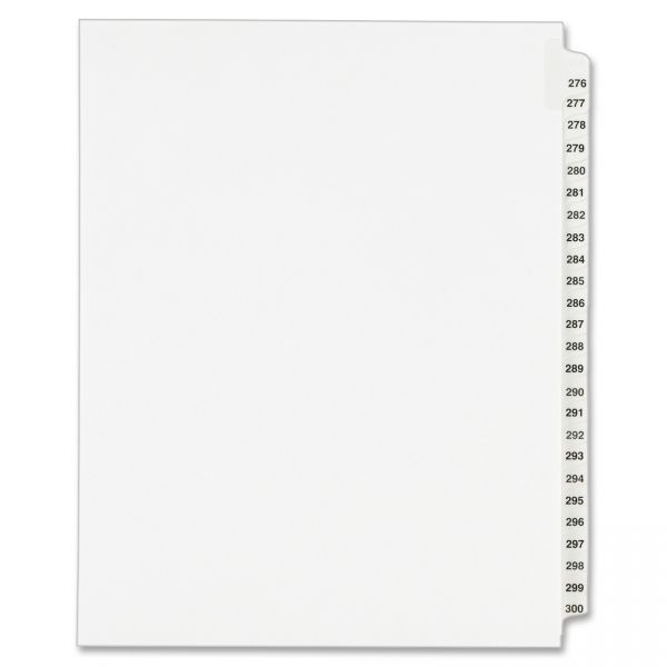 AVE01341 Avery-Style Legal Exhibit Side Tab Divider, Title: 276-300, Letter, White