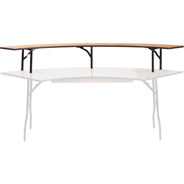 FHFYTWSFT60R12GG Flash Furniture 60'' Radius Bar Top Riser with Black Legs