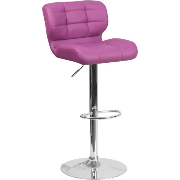 FHFSDSDR2510PURGG Flash Furniture Contemporary Tufted Barstool