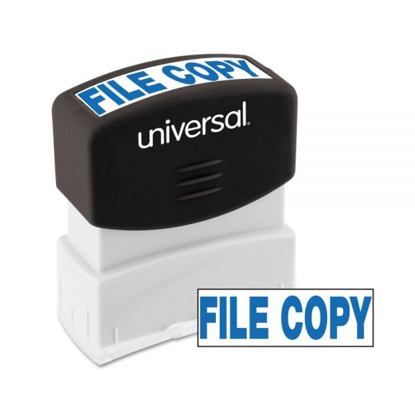 UNV10104 Universal Message Stamp, FILE COPY, Pre-Inked One-Color, Blue