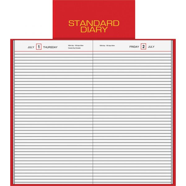 AAGSD37613 AT-A-GLANCE Standard Diary Daily Diary, Recycled, Red, 7 11/16 x 12 1/8, 2019