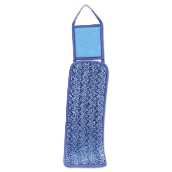 RCPQ415BE Rubbermaid Commercial HYGEN HYGEN Wet Pad w/Scrubber, Nylon/Polyester Microfiber, 18" Long, Blue