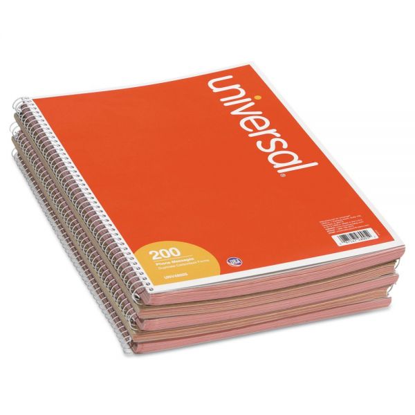 UNV48005 Universal Wirebound Message Books, 5 1/2 x 3 3/16, Two-Part Carbonless, 200-Set Book