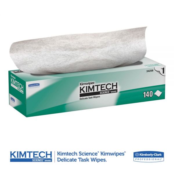 KCC34256CT Kimtech* Kimwipes Delicate Task Wipers, 1-Ply, 14 7/10 x 16 3/5, 140/Box, 15 Boxes/Carton