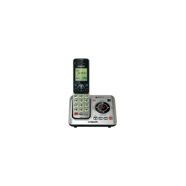 SYNX3728615 VTech CS6629 DECT 6.0 Expandable Cordless Phone with Answering System and Caller ID/Call Waiting, Silver with 1 Handset