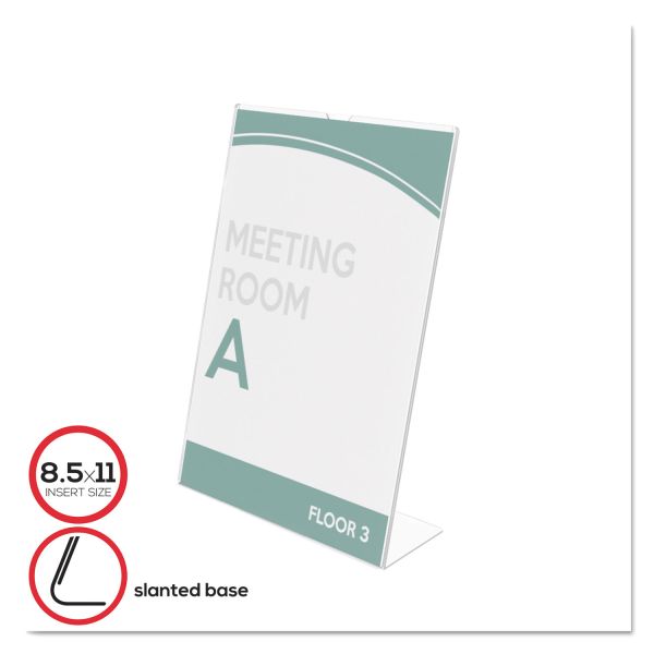 DEF590101 deflecto Superior Image Slanted Sign Holder, Portrait, 8 1/2 x 11 Insert, Clear