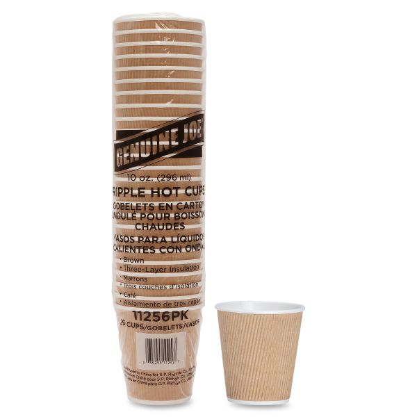 GJO11256PK Genuine Joe Ripple 10 oz Coffee Cups