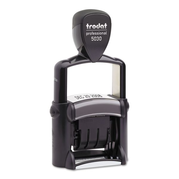 USST5030 Trodat Trodat Professional Stamp, Dater, Self-Inking, 1 5/8 x 3/8, Black