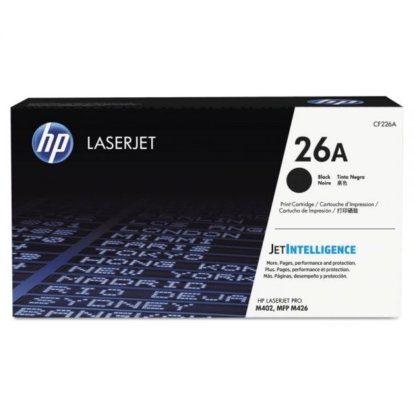 HEWCF226A HP 26A, (CF226A) Black Original LaserJet Toner Cartridge