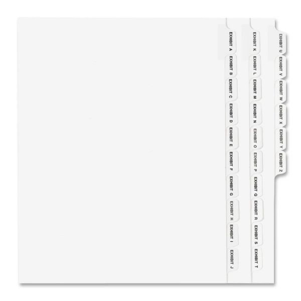 AVE01370 Avery-Style Legal Exhibit Side Tab Divider, Title: Exhibit A-Z, Letter, White
