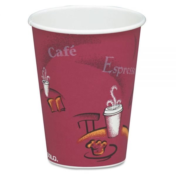 SCC378SIPK Dart Bistro Design Hot Drink Cups, Paper, 8oz, Maroon, 50/Pack
