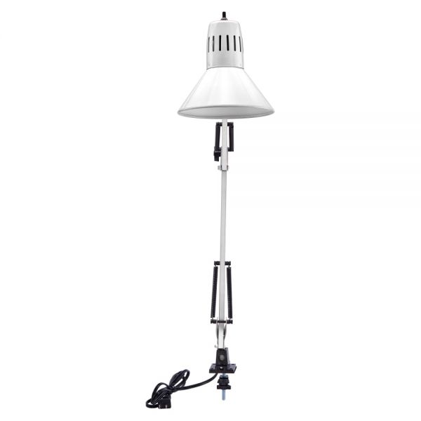Bostitch Swing Arm LED Desk Lamp With Clamp, 36"H, Black/White
