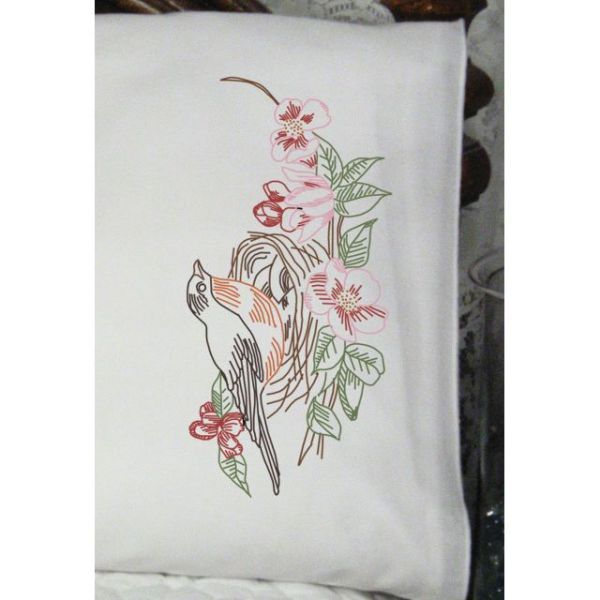 NOTM493949 Stamped Perle Edge Pillowcases 30"X20" 2/Pkg