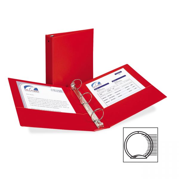 AVE03510 Avery Economy Non-View 3-Ring Binder, 2" Capacity, Round Ring, Red