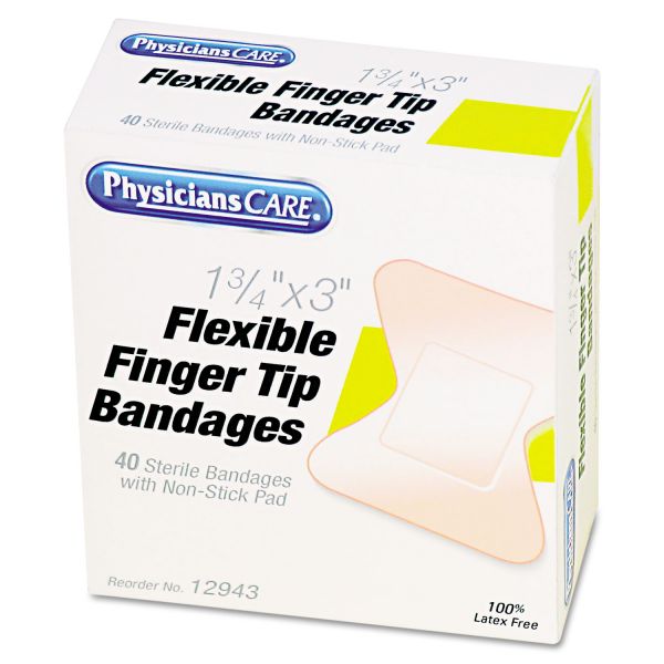 ACMG126 PhysiciansCare by First Aid Only First Aid Fingertip Bandages, 40/Box