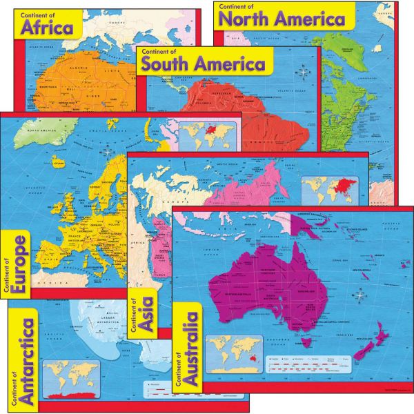 TEP38930 Continents Learning Charts Combo Pack