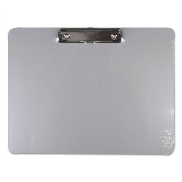 UNV40302 Universal Plastic Brushed Aluminum Clipboard, Landscape, 1/2" Capacity, 11 x 8 1/2
