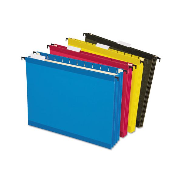 PFX09213 Pendaflex Hanging Pocket Files, 3 1/2 Inch Expansion, Letter, Assorted, 4 per pack