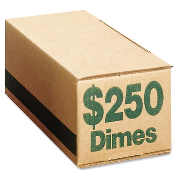 PMC61010 PM Company Corrugated Cardboard Coin Storage w/Denomination Printed On Side, Green