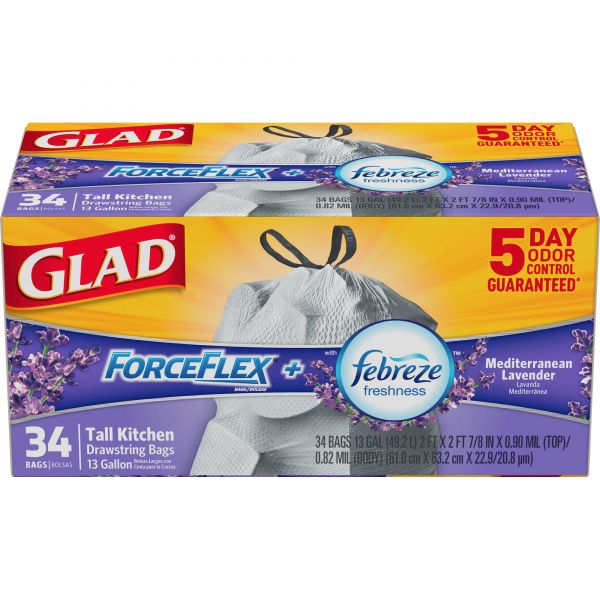 CLO78531CT Glad ForceFlex Scented 13 Gallon Trash Bags