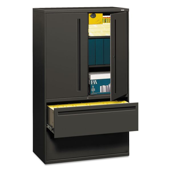 HON795LSS HON 700 Series Lateral File w/Storage Cabinet, Letter/Legal/A4, 42w x 19-1/4d, Charcoal
