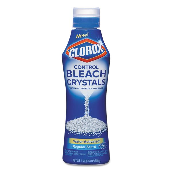 CLO31342 Clorox Control Bleach Crystals, Regular, 24 oz Canister, 6/Carton