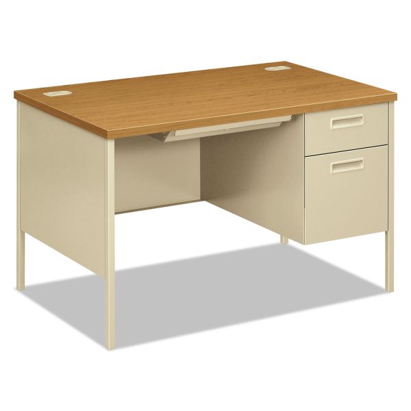 HONP3251RCL HON Metro Classic Right Pedestal Desk, 48w x 30d x 29 1/2h, Harvest/Putty