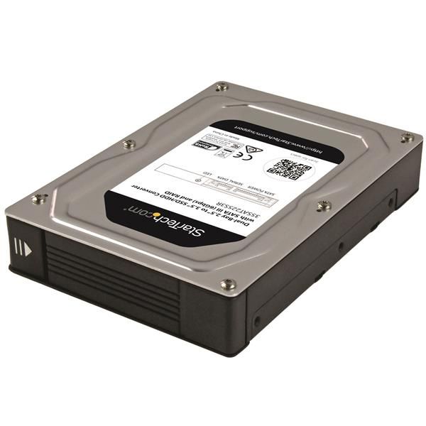 SYNX4644998 StarTech.com Dual-Bay 2.5" to 3.5" SATA Hard Drive Adapter Enclosure with RAID - Supports SATA III & RAID 0, 1, Spanning, JBOD - Aluminum
