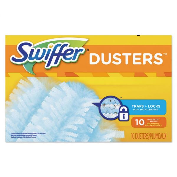 PGC21459BX Swiffer Refill Dusters, Dust Lock Fiber, Light Blue, Unscented, 10/Box